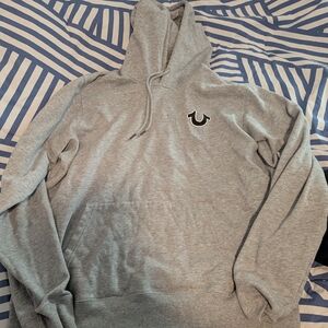 True Religion Gray Hoodie with Logo
